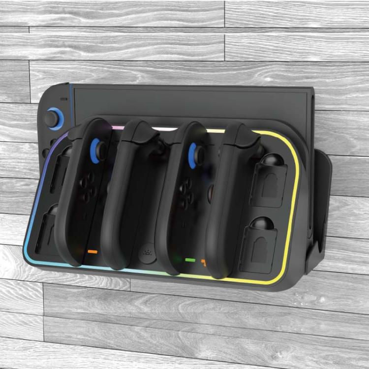 For Nintendo Switch 2 JoyCon Wall-Mounted Charging Dock with RGB Lighting