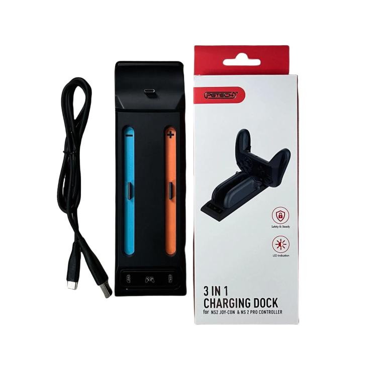For Nintendo Switch 2 Pro & Joy-Con Controllers 3-in-1 Charging Dock with LED Indicators