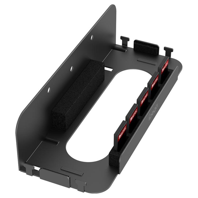 For Nintendo Switch 2 iPega Wall-Mounted Steel Organizer Gaming Shelf with 5 Game Card Slots & 4 Controller Hook