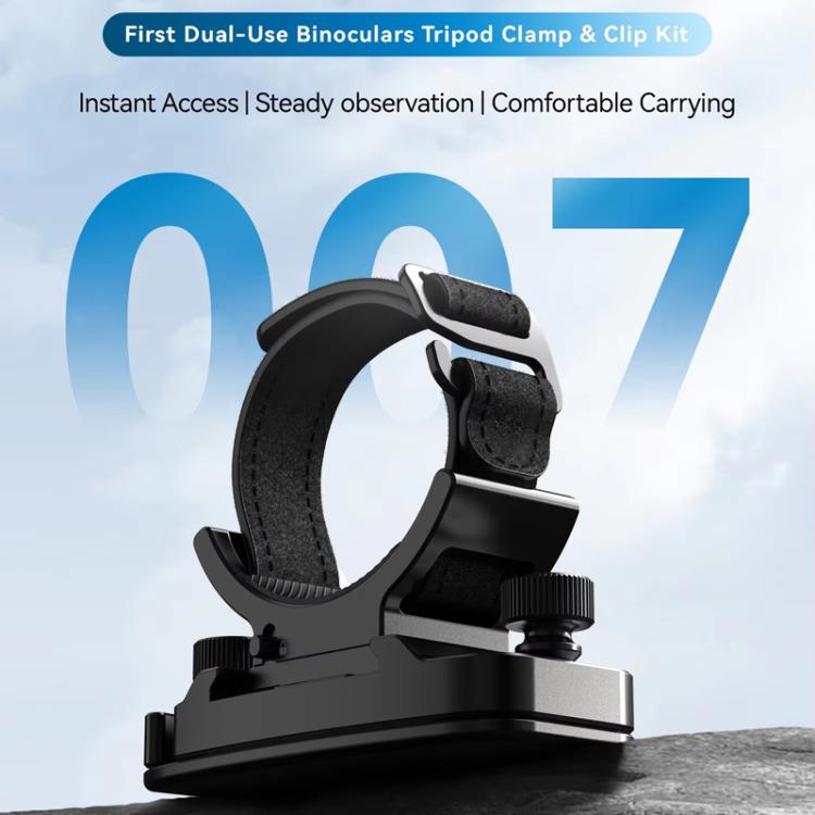 APEXEL BinoClamp Pro Quick-Release Binocular Mount Kit 360-degree Swivel Aluminum Binocular Holder