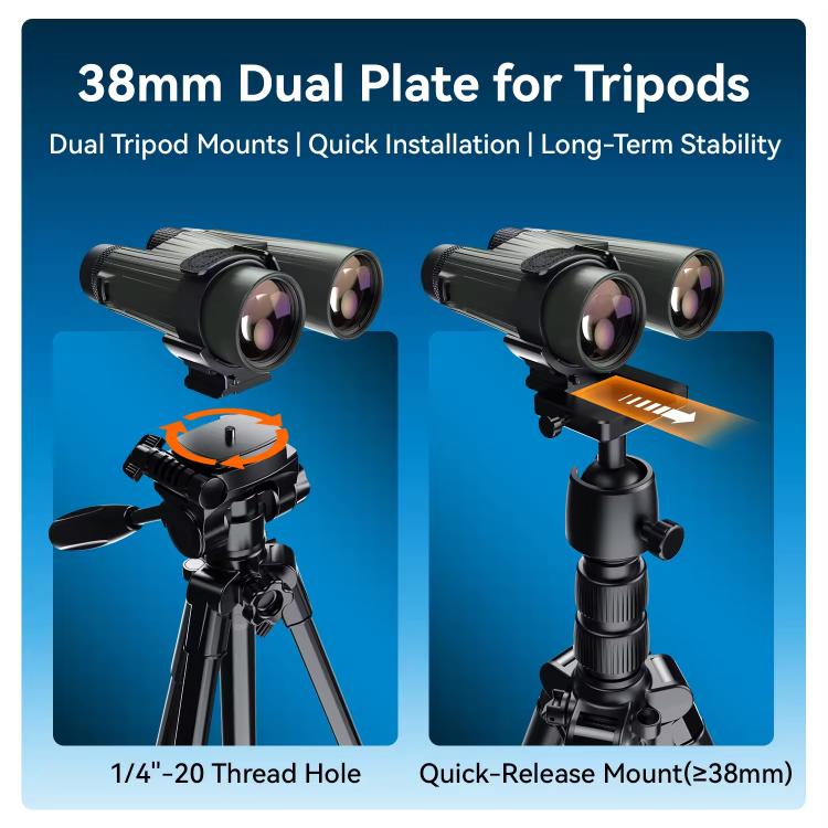 APEXEL BinoClamp Pro Quick-Release Binocular Mount Kit 360-degree Swivel Aluminum Binocular Holder
