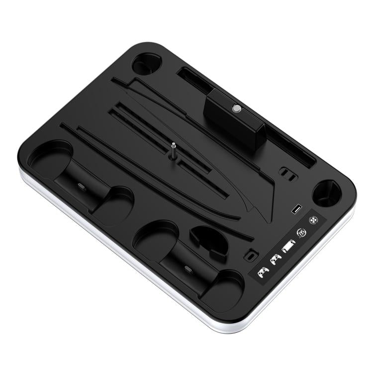 JYS Charging Display Station for PS5/PS5 Slim/PS Portal Dual Controller Dock with Cooling Fan & Headphone Hook
