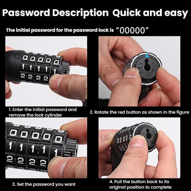 105cm Bicycle Chain Lock 5 Digit Combination Lock