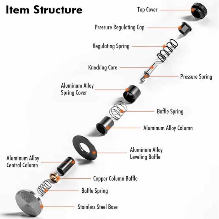 Adjustable Impact Coffee Tamper with Threaded Base Spring-Loaded Espresso Tamper Tool