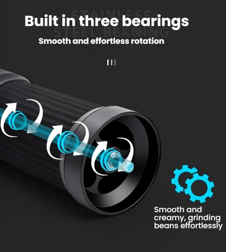 Seven Stars Manual Coffee Grinder CNC Stainless Steel Burr Foldable Hand Crank Mill for Coffee Beans