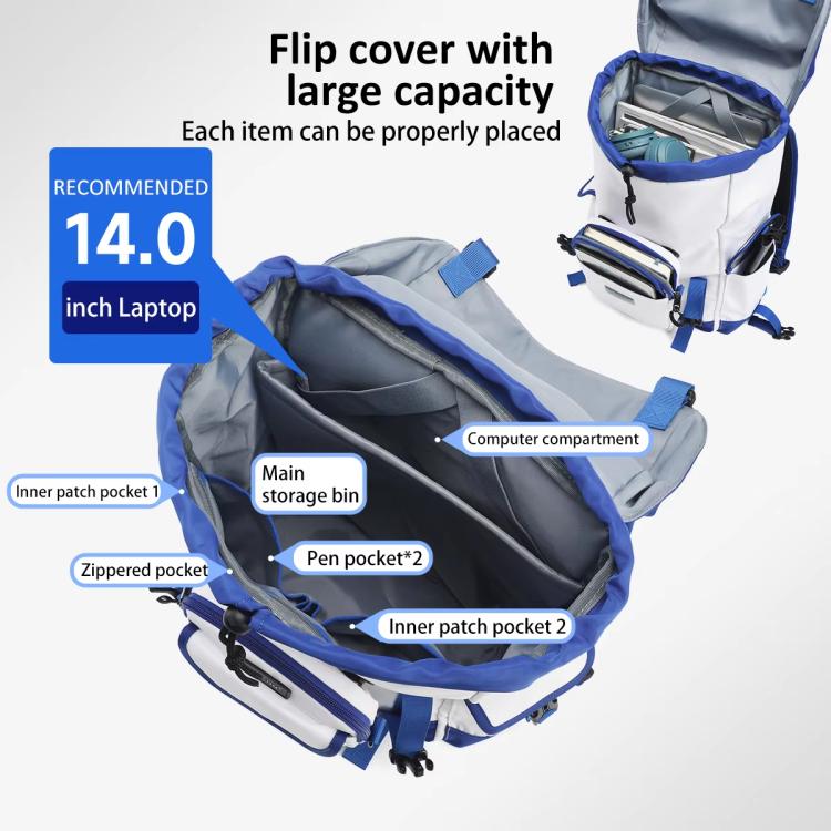 School Backpack 14-Inch Laptop Bag With Flip-Top For Travel, Work & Daily Use