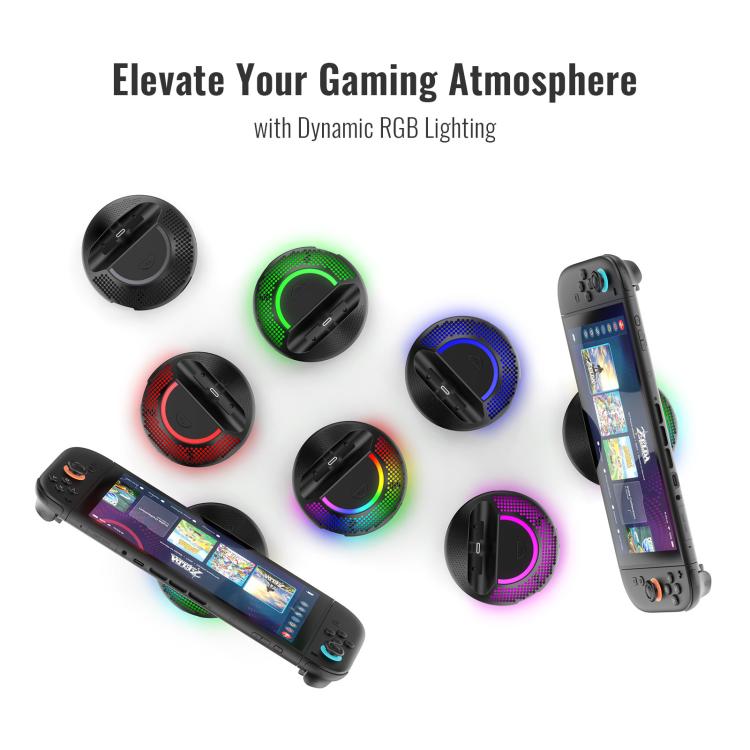 For Nintendo Switch 2 JYS 4K 60Hz TV Dock 5-In-1 HUB With Gigabit Ethernet Port RGB Ambient Lighting