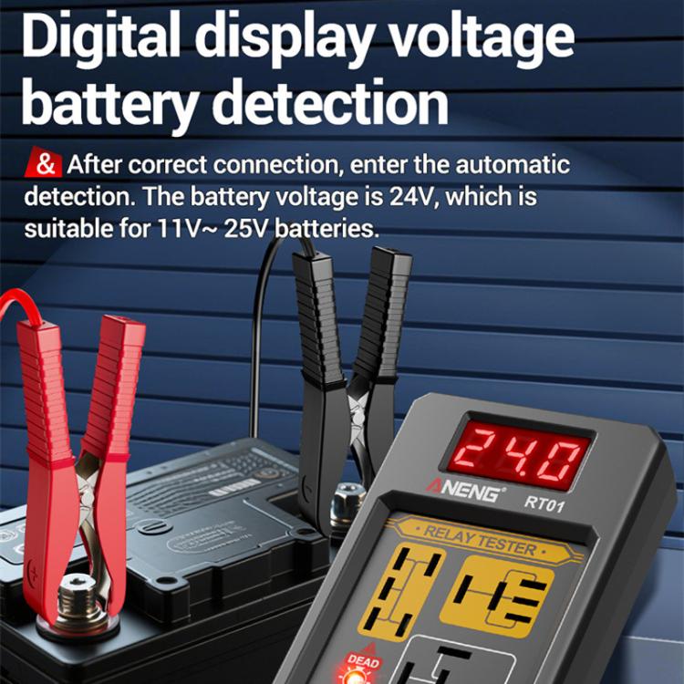 ANENG 12V/24V Car Battery Relay Four-Pin Digital Display Tester