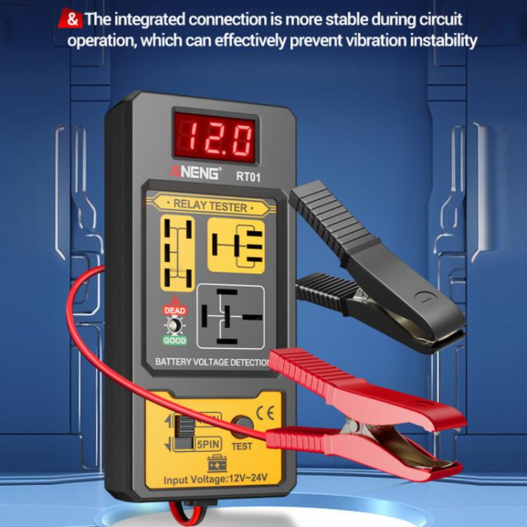 ANENG 12V/24V Car Battery Relay Four-Pin Digital Display Tester