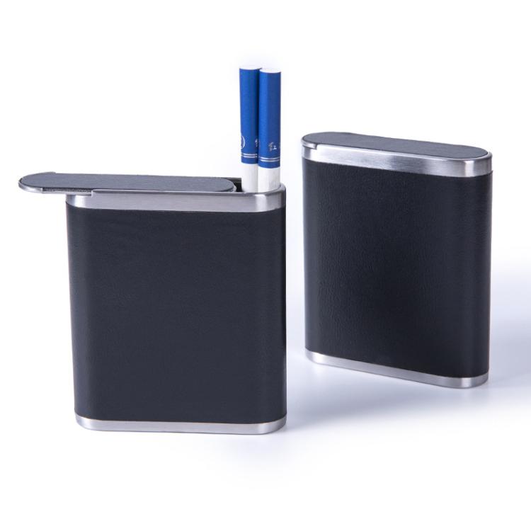 PU & Metal Cigarette Case for Men 20-Cigarette Capacity Crush-Proof Cigarette Holder