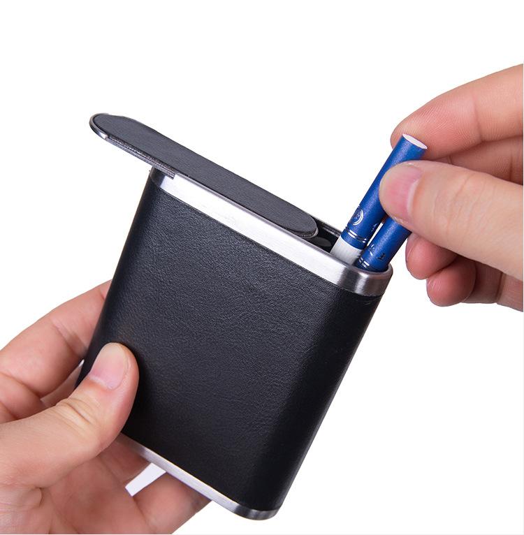 PU & Metal Cigarette Case for Men 20-Cigarette Capacity Crush-Proof Cigarette Holder