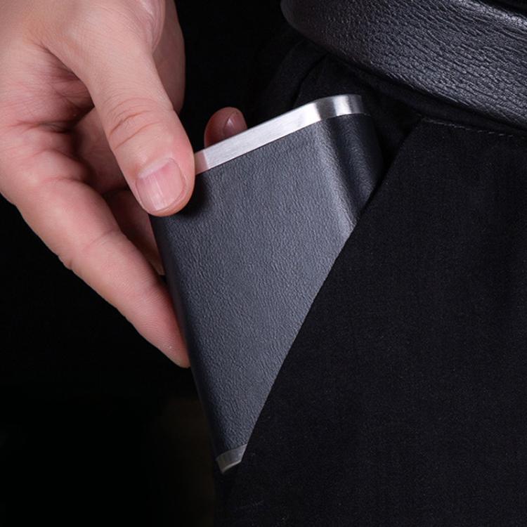 PU & Metal Cigarette Case for Men 20-Cigarette Capacity Crush-Proof Cigarette Holder