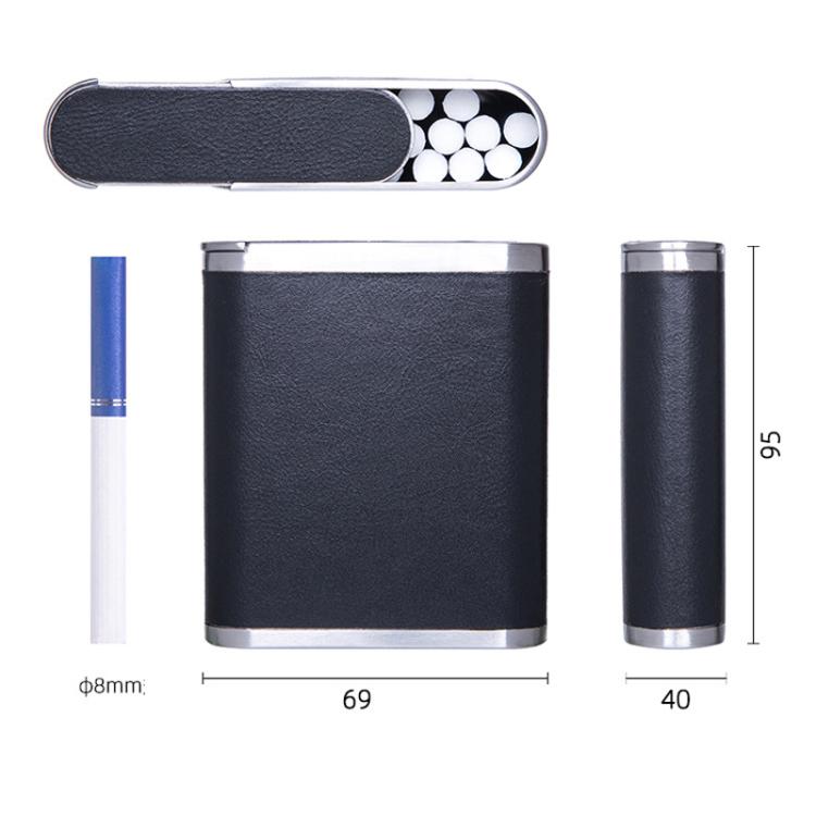 PU & Metal Cigarette Case for Men 20-Cigarette Capacity Crush-Proof Cigarette Holder