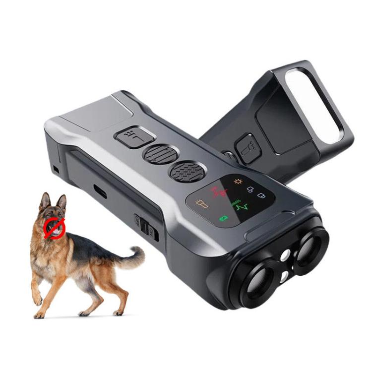 P9 Dual Head Ultrasonic Dog Deterrent Rechargeable Anti-Bark Device with Color Screen, LED Tail Light