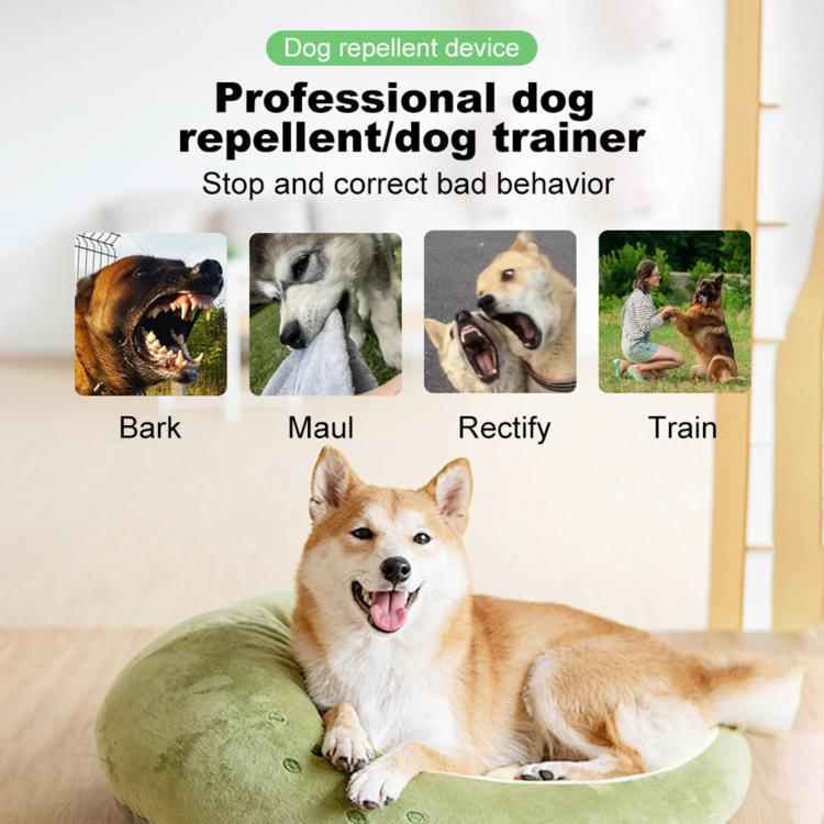 P9 Dual Head Ultrasonic Dog Deterrent Rechargeable Anti-Bark Device with Color Screen, LED Tail Light