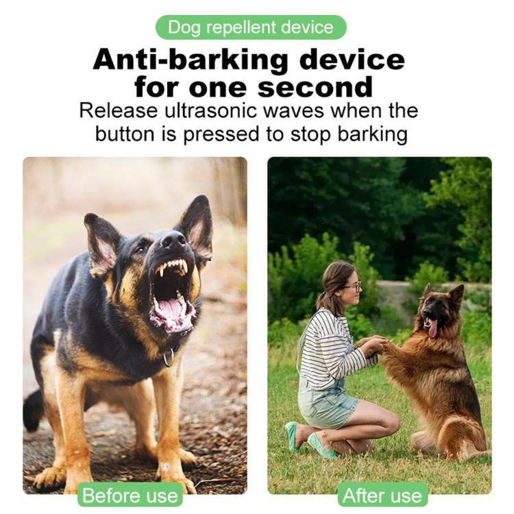 P9 Dual Head Ultrasonic Dog Deterrent Rechargeable Anti-Bark Device with Color Screen, LED Tail Light