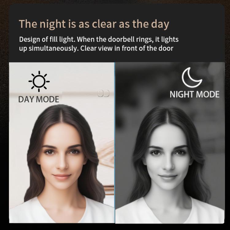 X6 Home Intelligent Infrared Night Vision Wireless Video Doorbell With 4.3-Inch Display