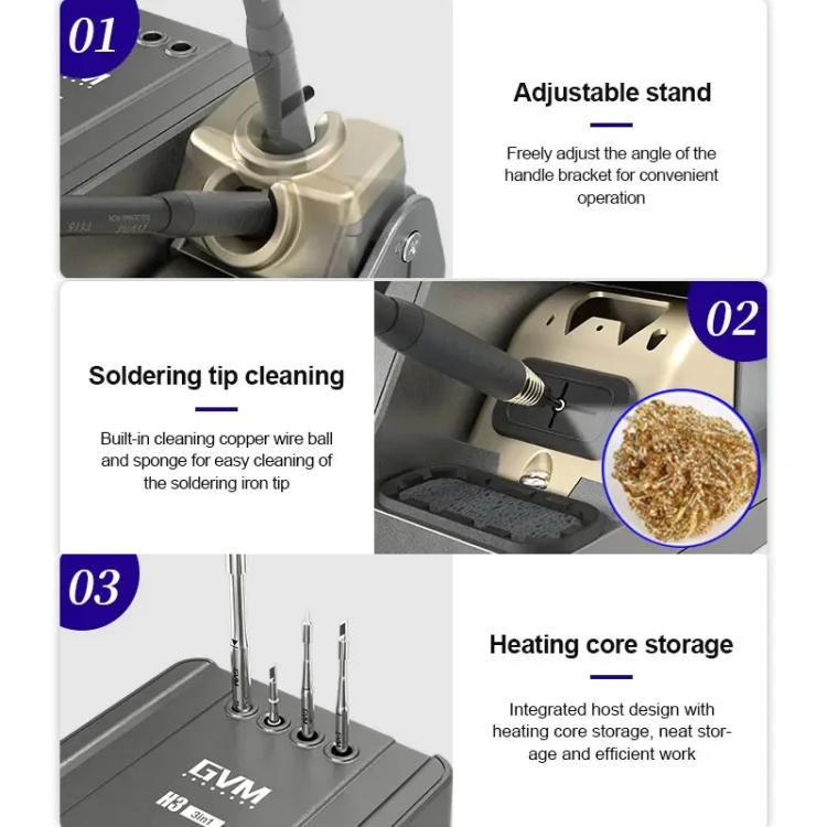 GVM H3 Smart 3 In 1 Electric Welding Station Mainboard Soldering Iron Smartphone Repair Smart Constant Temperature Soldering Iron