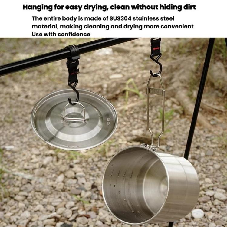 3000ml 16cm Heightened Outdoor Pots 304 Stainless Steel Outdoor Cooking Kettles