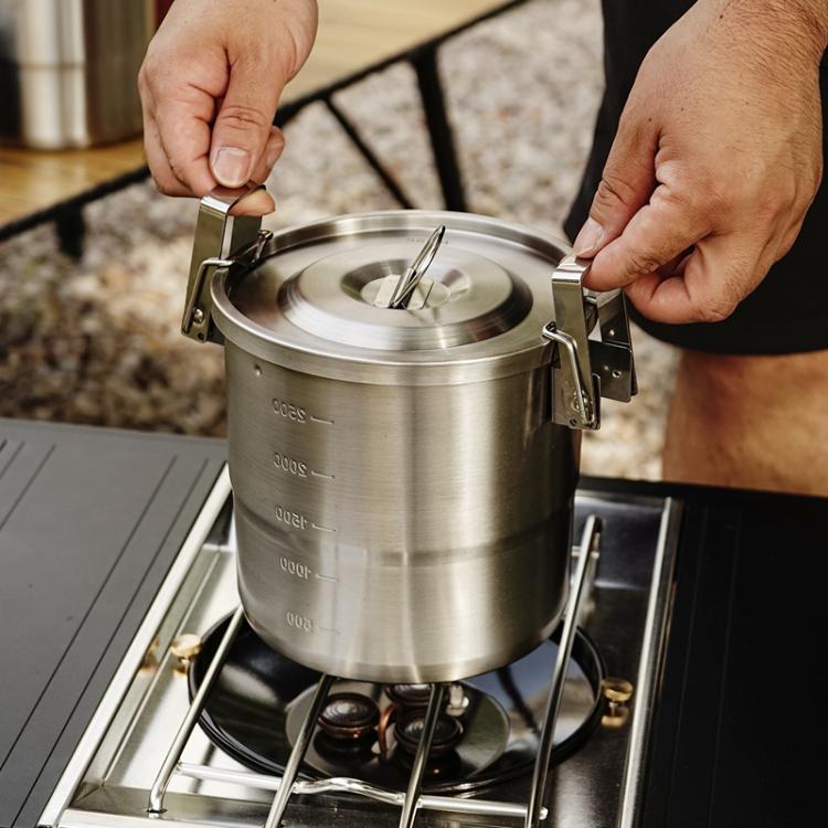 3000ml 16cm Heightened Outdoor Pots 304 Stainless Steel Outdoor Cooking Kettles