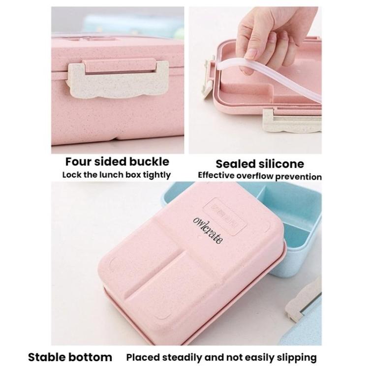 Plastic Split Microwaveable Oven Lunch Box With Stainless Steel Tableware