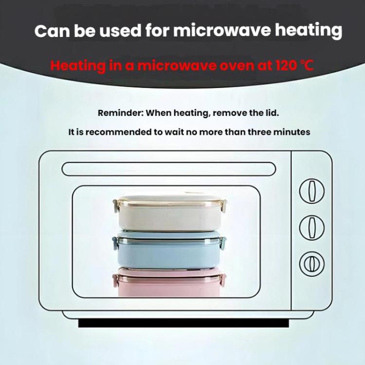 Plastic Split Microwaveable Oven Lunch Box With Stainless Steel Tableware