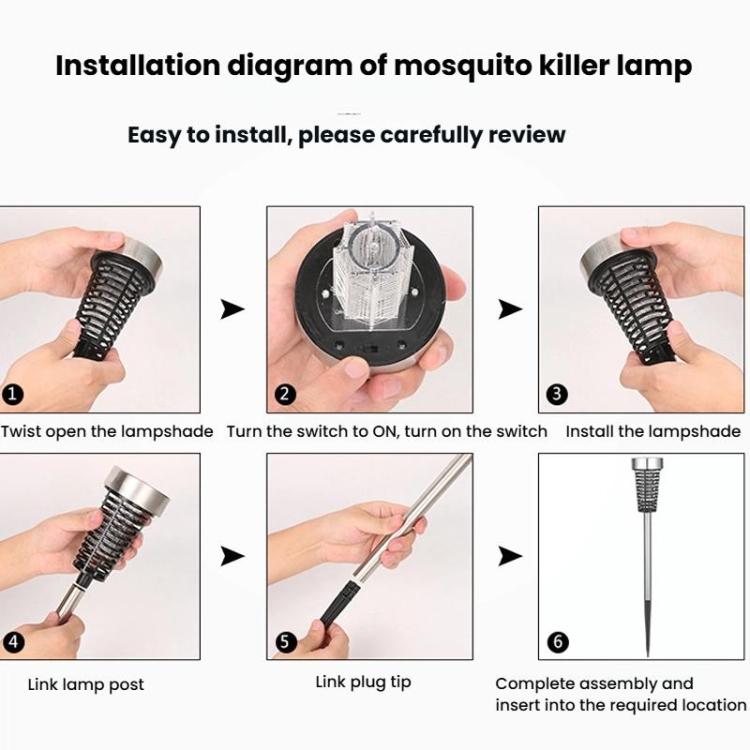Solar Mosquito Lamp Outdoor Garden LED Mosquito Repellent Insect Trap Lamp