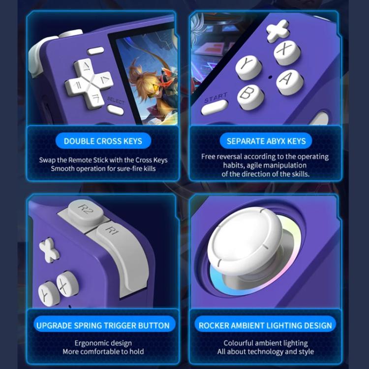 XF35H 3.5-Inch Retro Handheld Game Console With Linux System And RGB Light Pocket Video Game Player