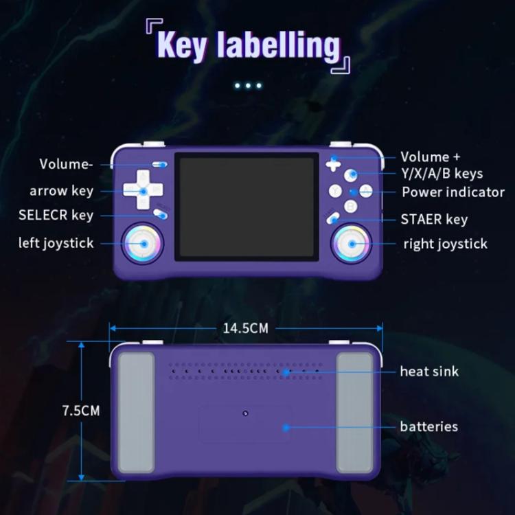 XF35H 3.5-Inch Retro Handheld Game Console With Linux System And RGB Light Pocket Video Game Player