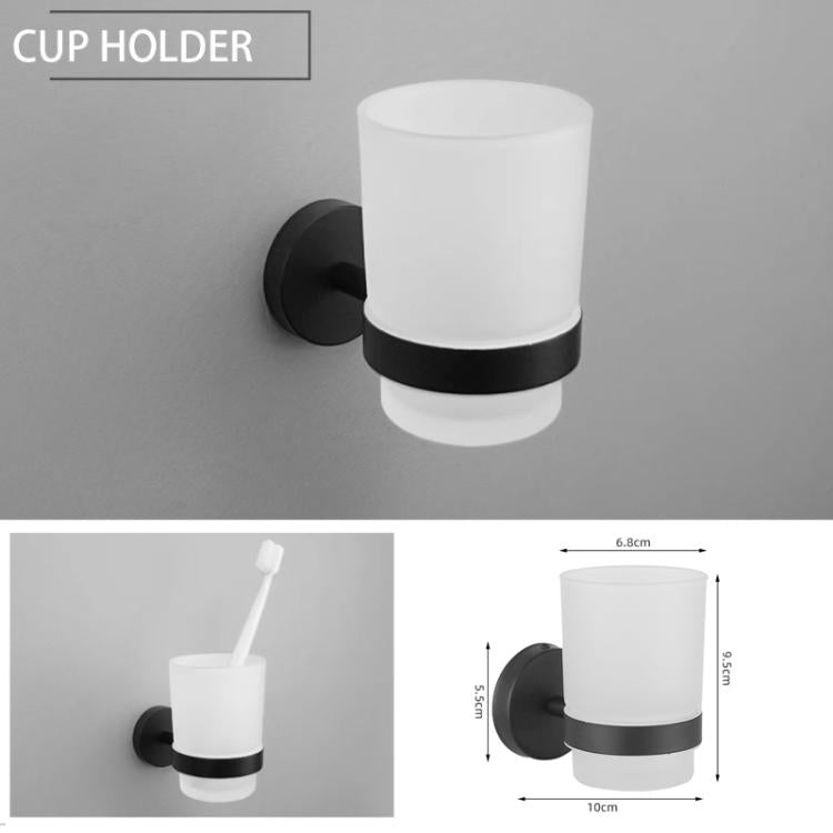 6-in-1 Stainless Steel Bathroom Hardware Set - Towel Bar, Ring, Toilet Paper Holder, Hooks, Soap Dish, Cup Holder for Shower Wall Organization