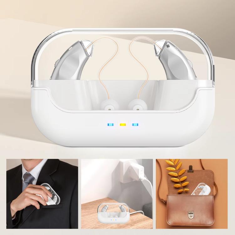 Behind-The-Ear Hearing Aids With Charging Case Smart Noise Cancelling & No Feedback Whistling