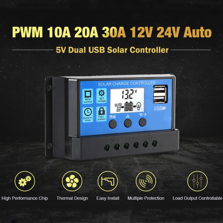 Gurxun Modified Wave Inverter With 18W Solar Panel + 30A Controller Dual Socket + 2 USB + 2 Type-C Ports
