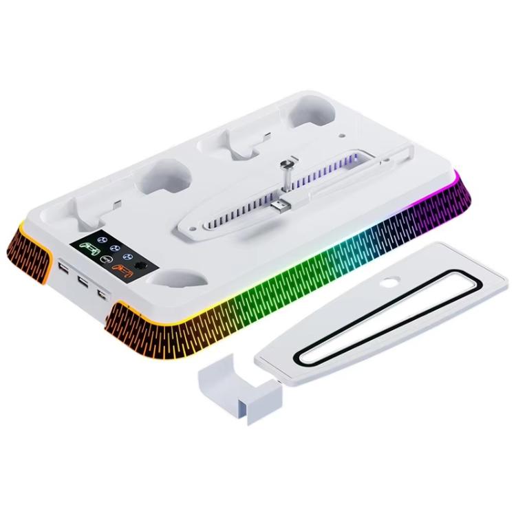 For PS5 Pro / PS5 Slim / PS5 Multifunctional Cooling Base With Dual Handle Charging Dock