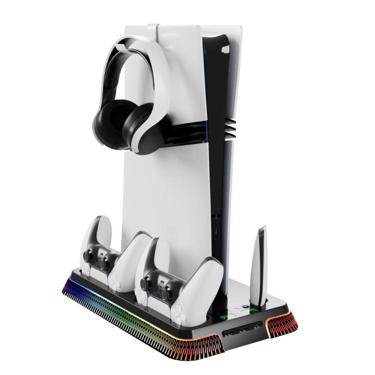 For PS5 Pro / PS5 Slim / PS5 Multifunctional Cooling Base With Dual Handle Charging Dock