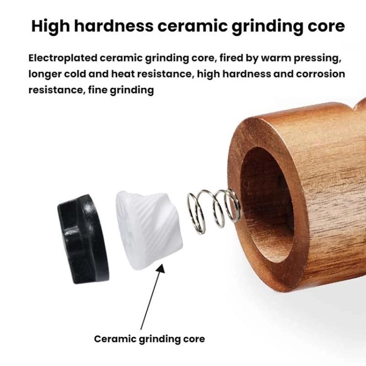 7 inch Manual Black Pepper Wood Grinder Transparent Acrylic Pepper Seasoning Bottle