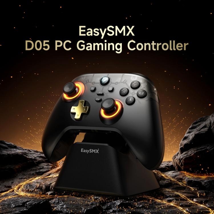 EasySMX D05 Tri-mode Wireless Gaming Controller for PC/Switch/Steam Deck/TV/Phone with Charging Dock