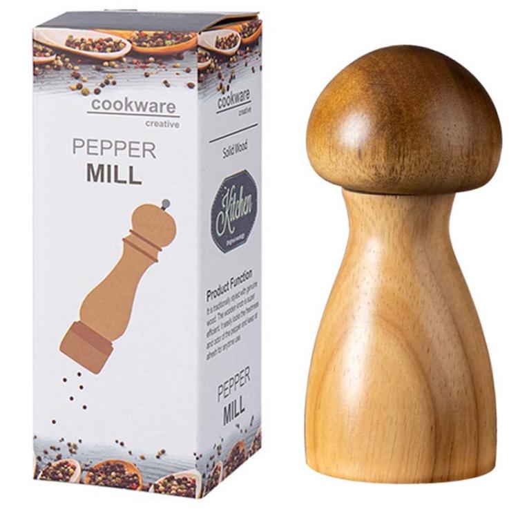 Mushroom Shaped Pepper Grinder Wooden Kitchen Grinding Tool