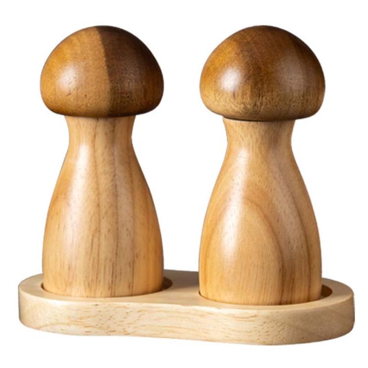 Mushroom Shaped Pepper Grinder Wooden Kitchen Grinding Tool