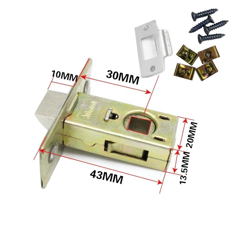 Bathroom Door Lock Tongue+Screw Fixing Device Insert Lock Body Zinc Alloy Lock Head