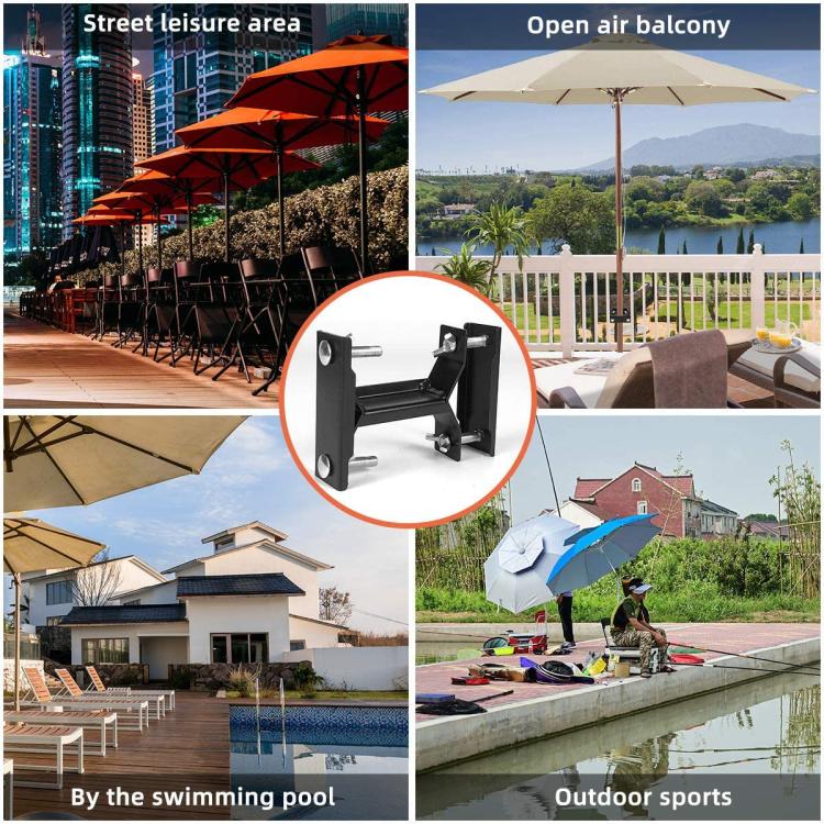 3pcs /Pack Outdoor Umbrella Clamp Holder for Garden Patio Balcony Sun Shade Pole Stabilizer Mounting Bracket