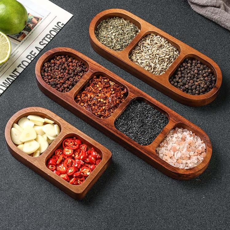 Solid Wood Dipping Dish Beef Barbecue Hot Pot Kimchi Flavor Snack Plate