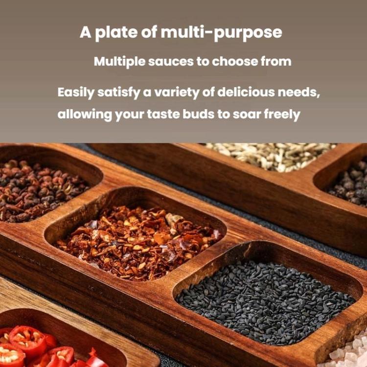 Solid Wood Dipping Dish Beef Barbecue Hot Pot Kimchi Flavor Snack Plate