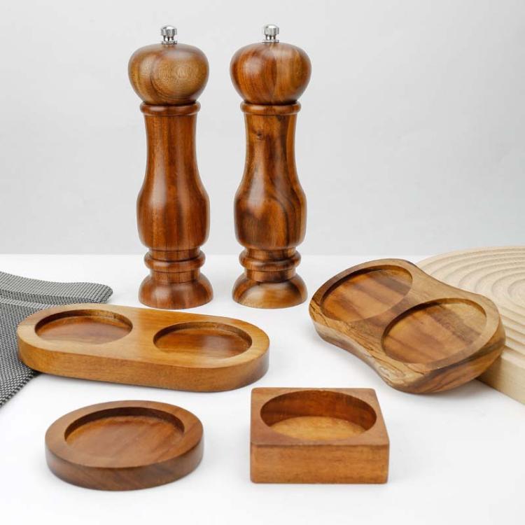Wooden Base For Grinder Seasoning Product Storage Tray
