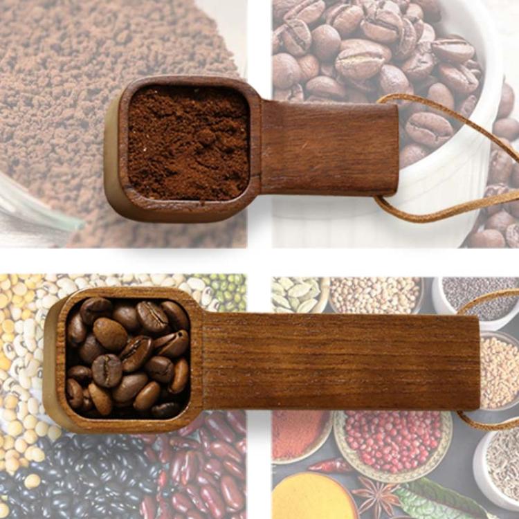 Solid Wood Square Coffee Spoon Measuring Seasoning Scoop Teaspoon