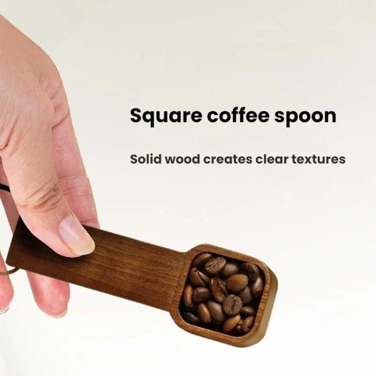 Solid Wood Square Coffee Spoon Measuring Seasoning Scoop Teaspoon