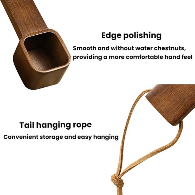 Solid Wood Square Coffee Spoon Measuring Seasoning Scoop Teaspoon