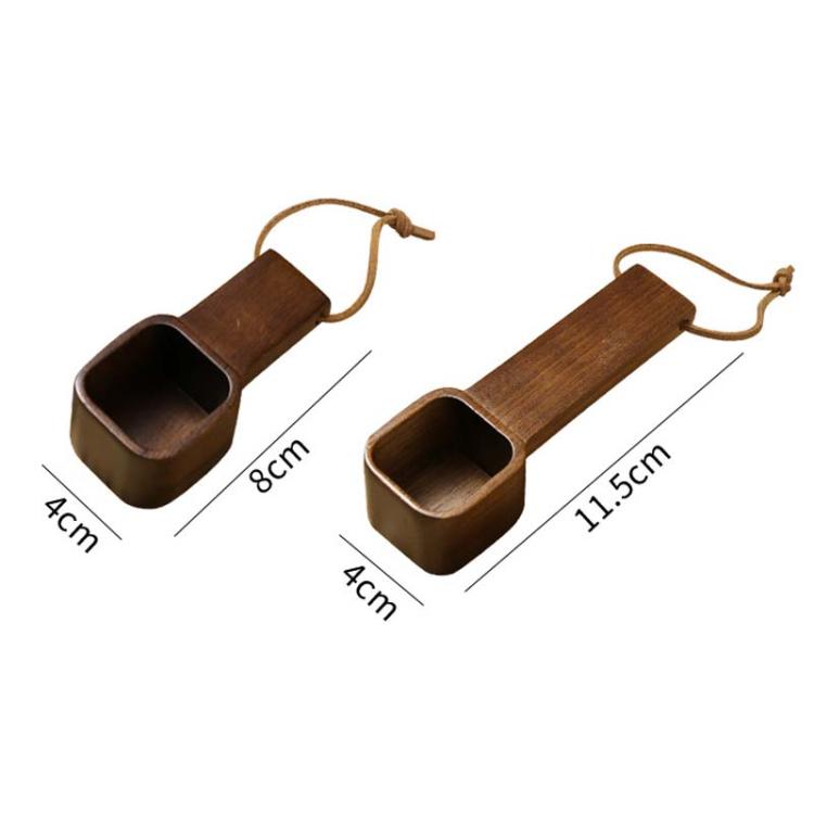 Solid Wood Square Coffee Spoon Measuring Seasoning Scoop Teaspoon