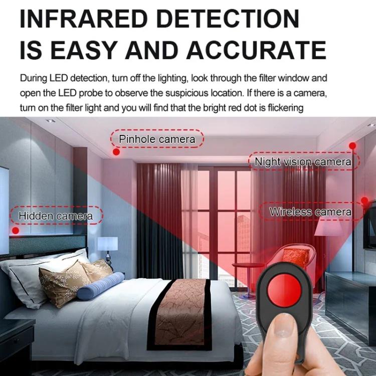 Hotel Anti-Sneak Camera Surveillance Camera Detector Infrared Detection+Laser Detection+Vibration Alarm