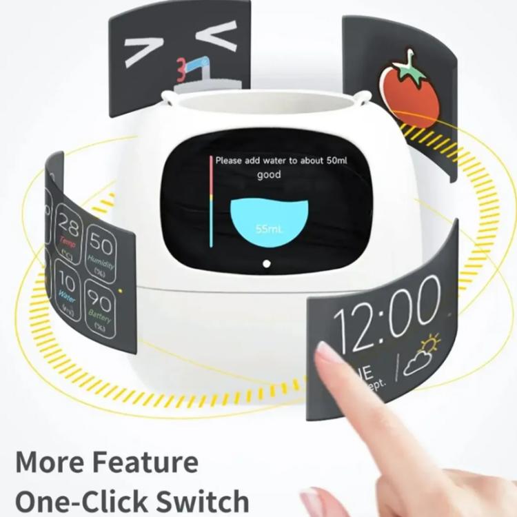 Smart Plant Pot With Multi-Sensors WiFi Plant Monitor With 2-Inch Screen Compatible With Mi/Tuya Home Ecosystem