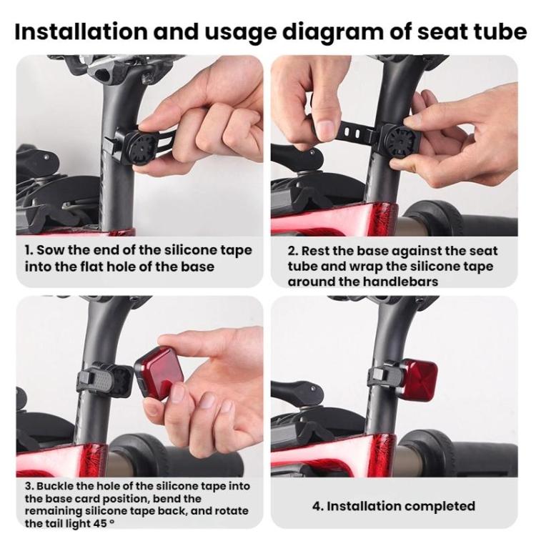 Bicycle Charging Taillights Smart Brake Sensing Taillights Night Riding Waterproof Warning Lights